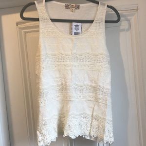 NWT cream lace tank top